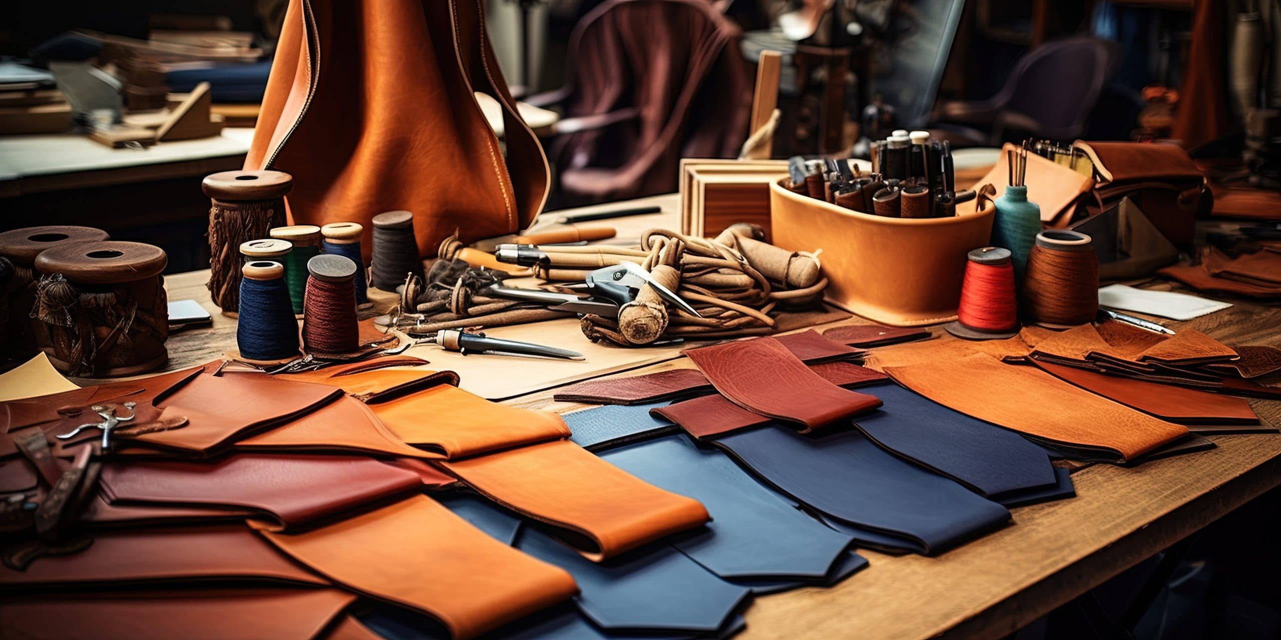 Craftsman producing high-quality purses